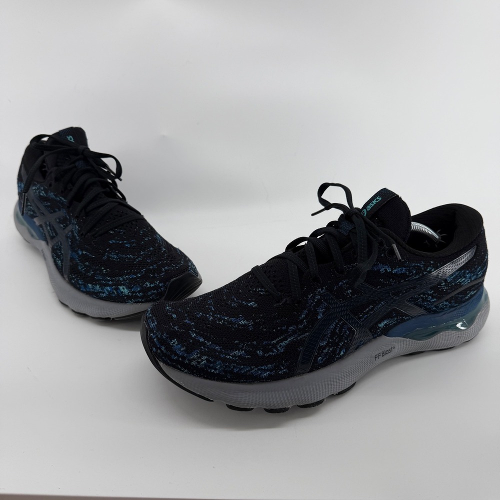 Asics Gel-Nimbus 24 MK Running Shoes Black Blue 1011B344 Sales Sample Mens 9